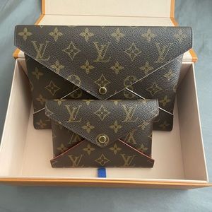 Authentic Louis Vuitton Kirigami Pochette large and medium envelope clutch.